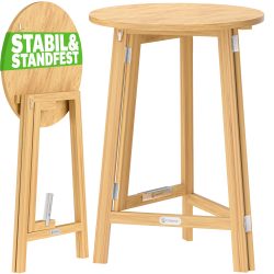 Stehtisch klappbar platzsparend Massivholz Ø78cm 111cm stabiler Stand