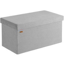 Sitzbank Grau Cord 76x38x38cm MDF faltbar