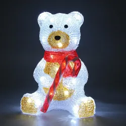 LED Acryl Figur Weihnachten Teddy sitzend