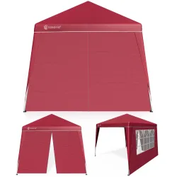 Faltpavillon Capri Rot 3x3m inkl 2 Seitenwänden UV-Schutz 50+