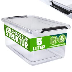 Aufbewahrungsbox 30x20x12cm 5L transparent stapelbar BPA-frei