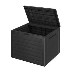 Gartenbox Lille 190L Anthrazit in Holzoptik wetterfest abschließbar