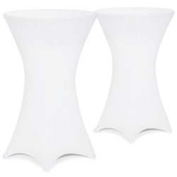 Stehtischhusse 2er-Set Weiß Ø80cm