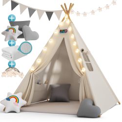 Tipi Spielzelt Weiß 160x130x130cm