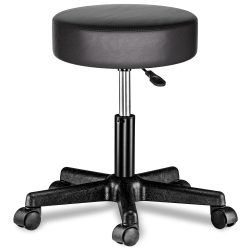 Rollhocker Kunstleder Schwarz 360° drehbar