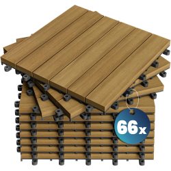 Holzfliese Eukalyptus 66er-Set 30x30cm