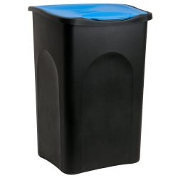 Mülleimer Schwarz/Blau Kunststoff 50L