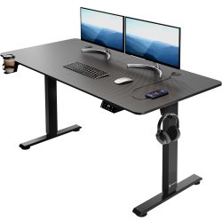 Höhenverstellbarer Schreibtisch Schwarz 140x60x73-118cm