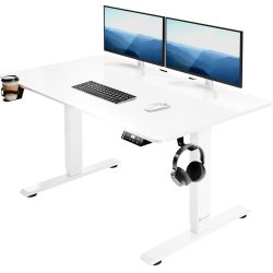 Höhenverstellbarer Schreibtisch Weiß 110x60x73-118cm