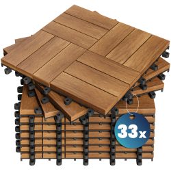 Holzfliese Akazie Mosaik FSC®-zertifiziert 33er-Set 30x30cm