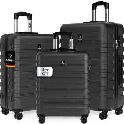 Hartschalenkoffer New York Set 3-tlg Schwarz Rollen 360º ABS