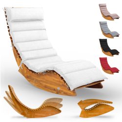 Saunaliege Java Akazie FSC®-zertifiziert mit Auflage Creme
