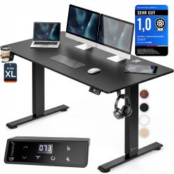 Höhenverstellbarer Schreibtisch Carbon-Optik 160x70x72-117cm