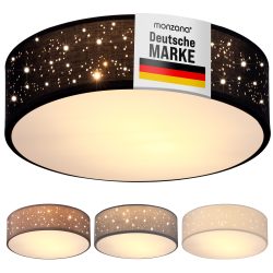 Deckenlampe Schwarz Stoff Ø38cm Sternenhimmel