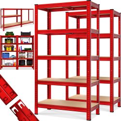 Schwerlastregal 2er-Set Rot 180x90x40cm pulverbeschichtet je 875kg