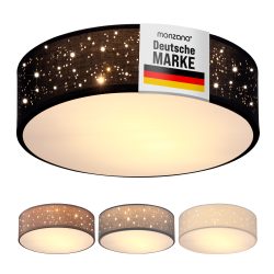 Deckenlampe Schwarz Stoff Ø30cm Sternenhimmel