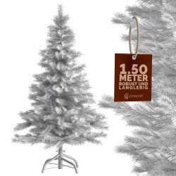 Künstlicher Weihnachtsbaum Weiß 150cm PVC mit stabilem Metallständer