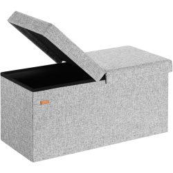 Sitzbank Hellgrau 80x40x40cm mit Stauraum faltbar