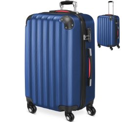 Hartschalenkoffer L Rollen 360º Reisekoffer 62L Blau ABS
