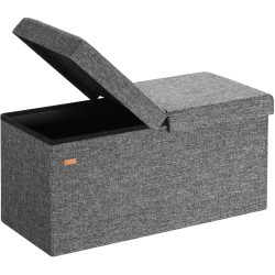Sitzbank Dunkelgrau 80x40x40cm mit Stauraum faltbar