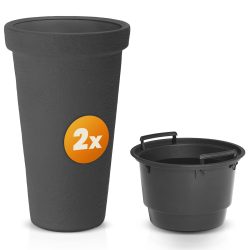 Blumentopf 2er-Set Anthrazit 63x40cm