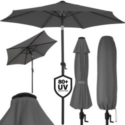 Sonnenschirm Fiji Anthrazit Ø200cm UV-Schutz 80+ mit Kurbel