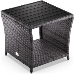 Polyrattan Beistelltisch Vedis Grau 45x45x40cm