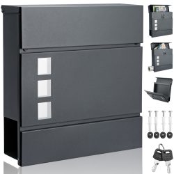 Designer Briefkasten mit Sichtfenster Anthrazit