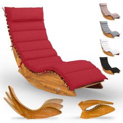 Saunaliege Java Akazie FSC®-zertifiziert mit Auflage Rot