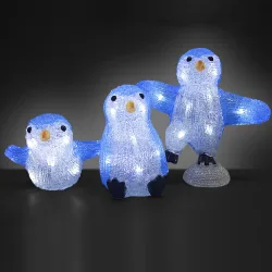 LED Acryl Figuren Weihnachten Pinguin-Familie
