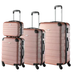 Hartschalenkofferset Essential + Beautycase 4-tlg Rose