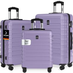 Hartschalenkoffer New York Set 3-tlg Pastelllila Rollen 360º ABS