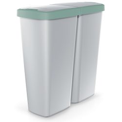 Mülleimer Duo Grau/Grün 50L 55x25x57cm