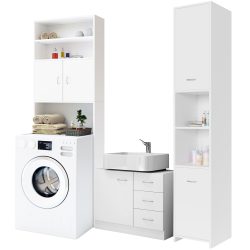 Badmöbel-Set Neapel 3-tlg Weiß