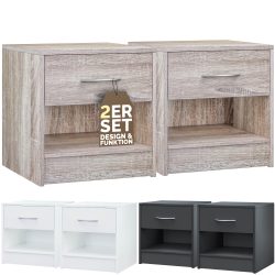 Nachttisch Kiel 2er-Set Eiche 41x39x28cm