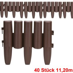 Beeteinfassung 5er-Set Braun 11,20m