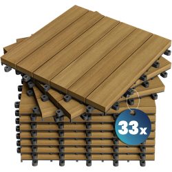 Holzfliese Eukalyptus 33er-Set 30x30cm
