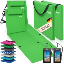 Strandmatte 2er-Set Grün 158x56x46cm gepolstert