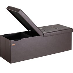 Sitzbank Braun 115x38x38cm mit Klappdeckel