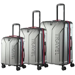 Hartschalenkofferset Premium 3-tlg Silber-Grau