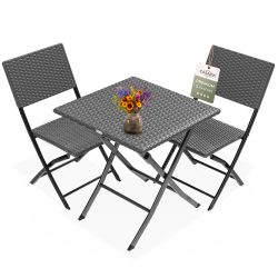 Polyrattan Gartensitzgruppe 3-tlg Anthrazit