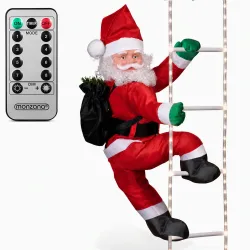 monzana® Weihnachtsmann auf Leiter mit 40 LEDs