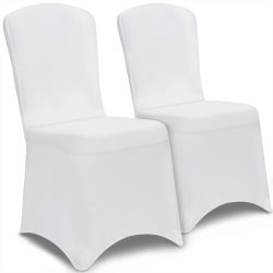 Stuhlhussen 2er-Set Weiß