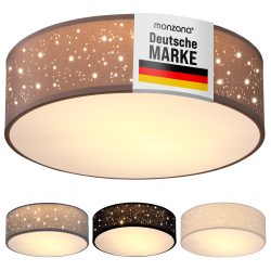Deckenlampe Taupe Stoff Ø38cm Sternenhimmel
