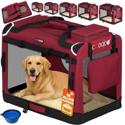 Hundebox faltbar XXXL 101x70x70cm Dunkelrot