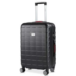 Hartschalenkoffer L Rollen 360º Reisekoffer 80L Schwarz ABS