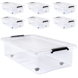 Aufbewahrungsbox 6er-Set Transparent 60x40x17cm 30L stapelbar