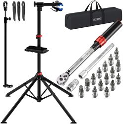 Fahrrad-Montageständer bis 30kg + Drehmomentschlüssel-Set 18-tlg