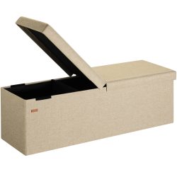 Sitzbank Beige 115x38x38cm mit Klappdeckel