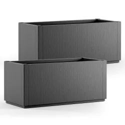 Blumentopf Ethica 2er-Set Anthrazit Kunststoff 80x36x36cm